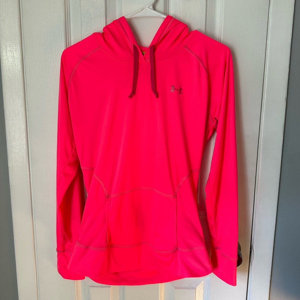 Under armor women’s athletic fitted hoodie neon pink